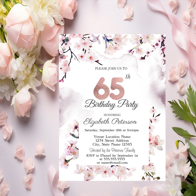 Körsbärsblomningens 65-årsdag inbjudningar (Skapare uppladdad)