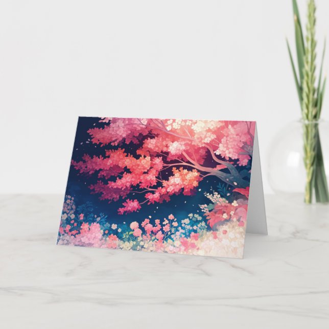 Körsbärsblomningens famn kort (Framsida)
