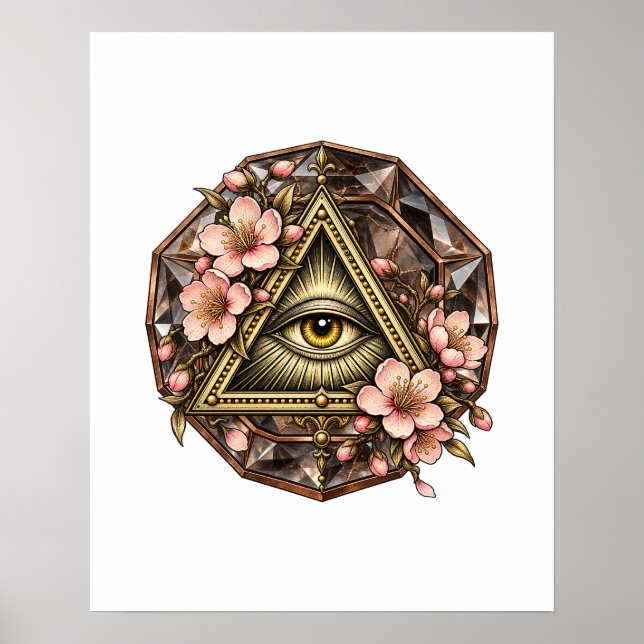 Körsbärsblomögaaffisch Poster (Framsidan)