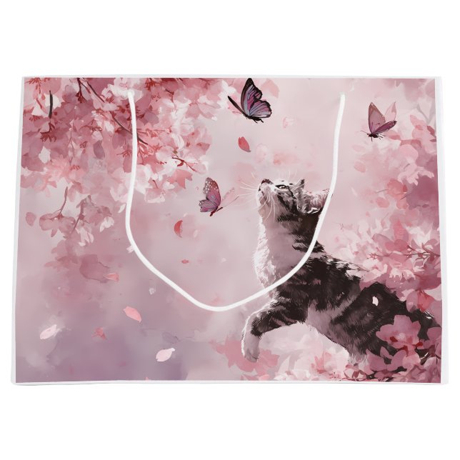 Körsbärsblomskatt och fjärilar (7) (Framsidan)