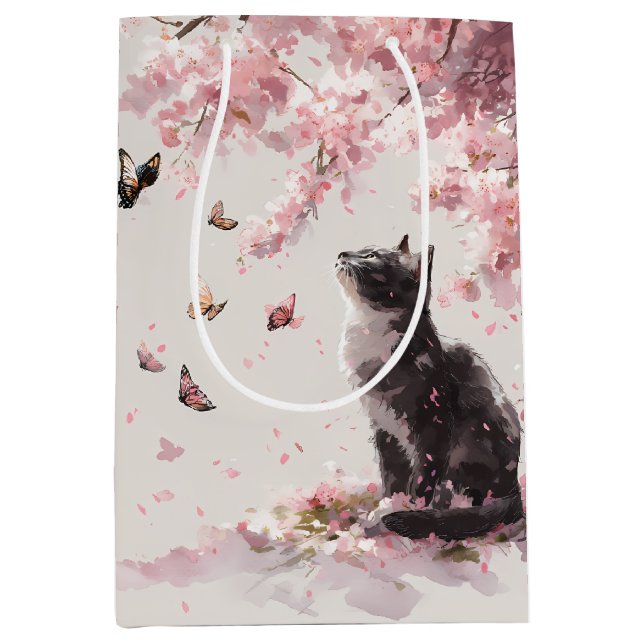 Körsbärsblomskatt och fjärilar (9) (Framsidan)