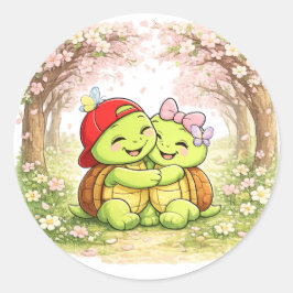 Körsbärsblomskram Runt Klistermärke