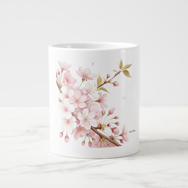 Körsbärsblomster Blommig Specialmugg  Jumbo Mugg (Framsidan)