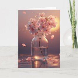 Körsbärsblomster Postkort - Elegant Handritad Saku Kort