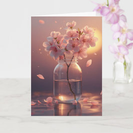 Körsbärsblomster Postkort - Elegant Handritad Saku Kort