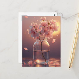 Körsbärsblomster Postkort - Elegant Handritad Saku Vykort