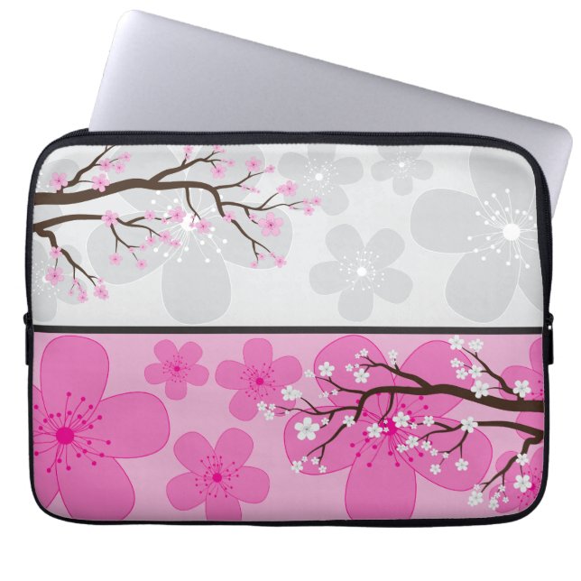Körsbärsblomsters Banners Laptop Fodral (Framsidan)
