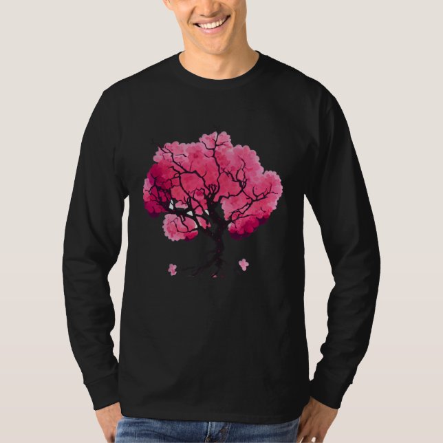 Körsbärsblomstrande Livets Träd T Shirt (Framsida)