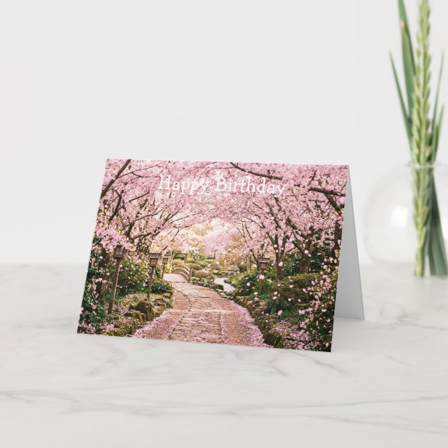 Körsbärsblomstrande träd kort (Framsida)