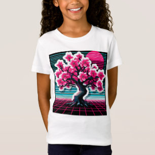 Körsbärsblomstrande Träd Synthwave 803 T Shirt