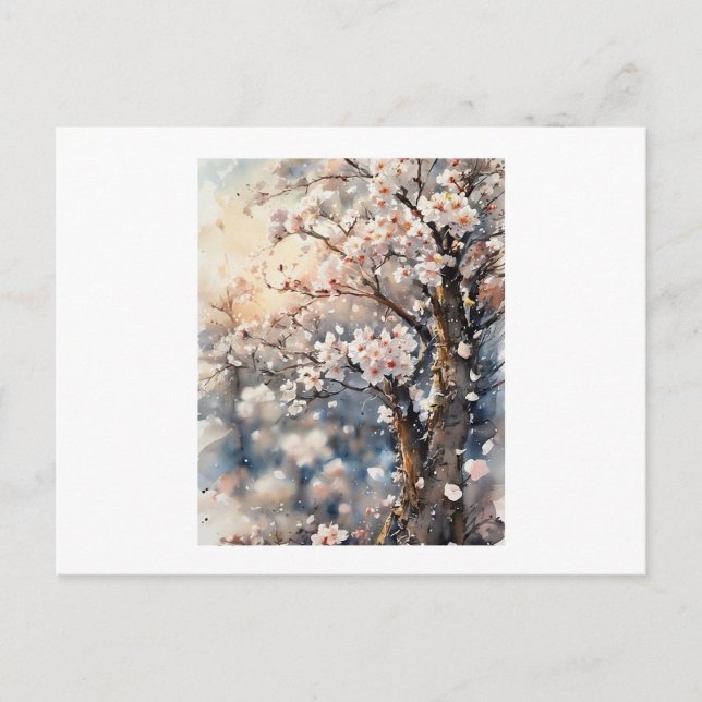 Körsbärsblomstrande Träd,  Vykort (Framsida)