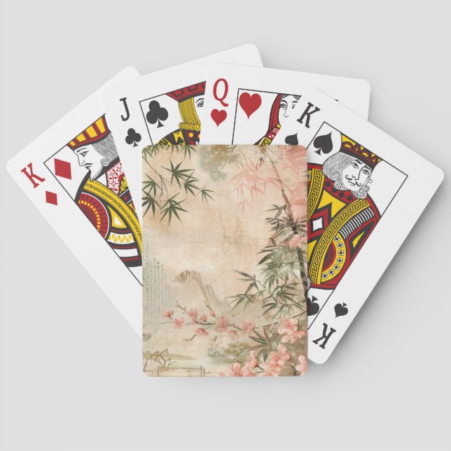Körsbärsblomstrande trädgårdsscen (1) casinokort (Baksidan)