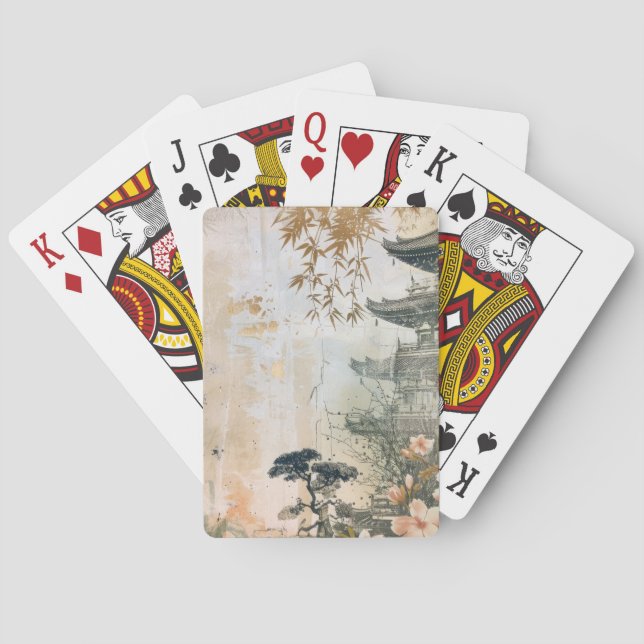 Körsbärsblomstrande Trädgårdsscen (7) Casinokort (Baksidan)
