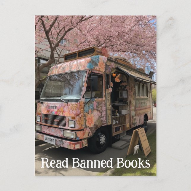 Körsbärsbutiken Träd Bok Läs förbjuden Bokar Vykort (Framsida)