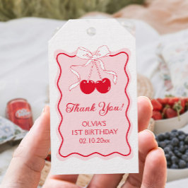 Körsbärsfödelsedagsfest Förmån Presentetikett