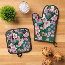 Körsbärshållare för Blommarna Oven Mitt och Pot
