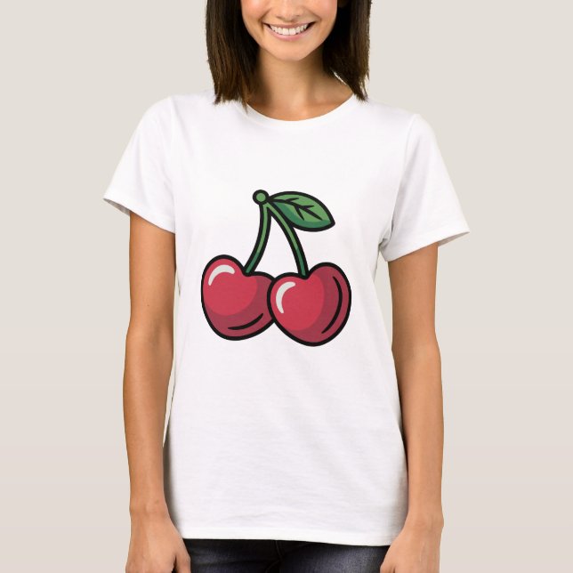 Körsbärshjärtan T Shirt (Framsida)