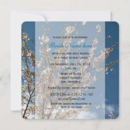 körsbärsinbjudan i blå himmel möhippa blommar inbjudningar