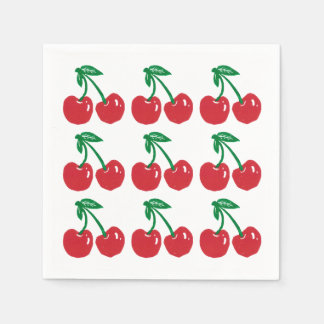 Körsbärslinocuttryck block design cocktail servett