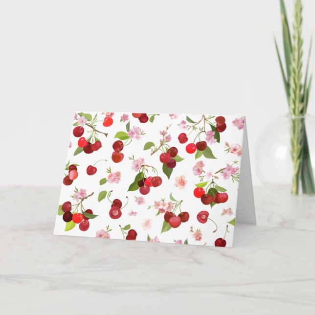 Körsbärsmönster 1 tack kort (Framsida)