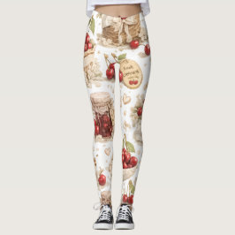 Körsbärsmönstrade Leggings
