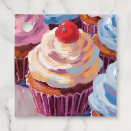 Körsbärsmuffins Glad födelsedagsparty Gåvor Etiketter