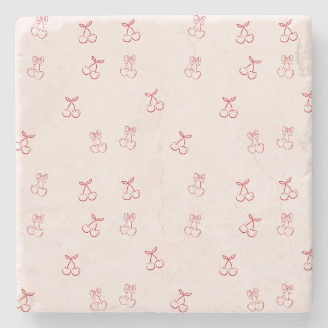 Körsbärsöversikt Minimalism Stenunderlägg (Framsidan)