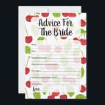 Körsbärsrådgivning för körsbärsfärgen i Bride Show Rådkort<br><div class="desc">Red cherries Möhippa Advice-spel för bruden.</div>