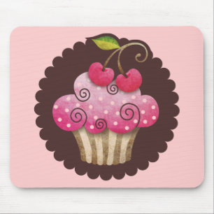 Körsbärsröd bärmuffin Mousepad TBA Musmatta