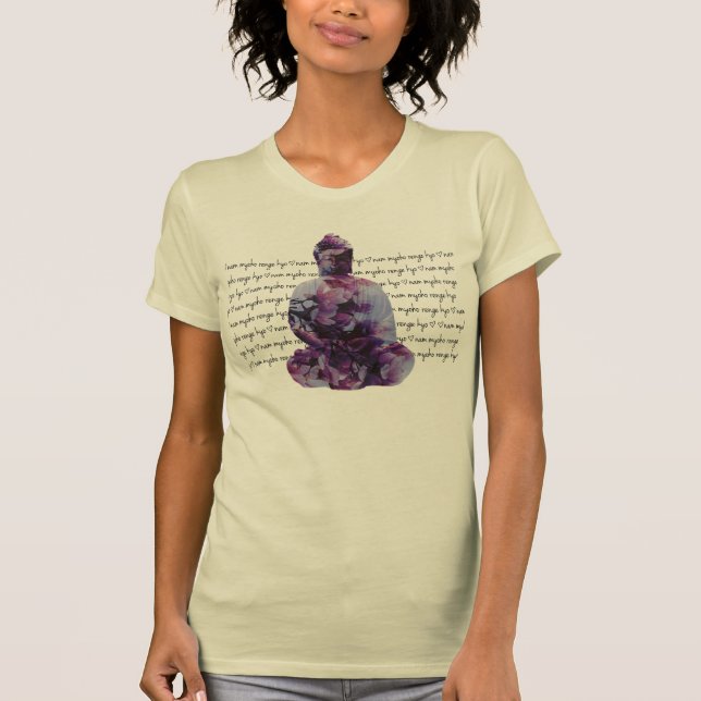 Körsbärsröd blommar Buddha NMRK T-shirt (Framsida)