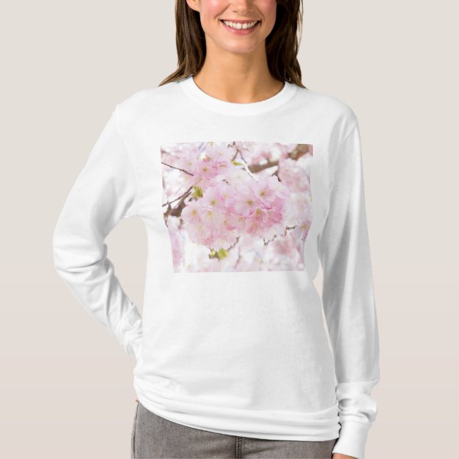 Körsbärsröd blommar för rosa träd t-shirt (Framsida)