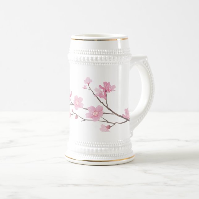 Körsbärsröd blommar - Genomskinlig-Bakgrund Sejdel (Framsida höger)