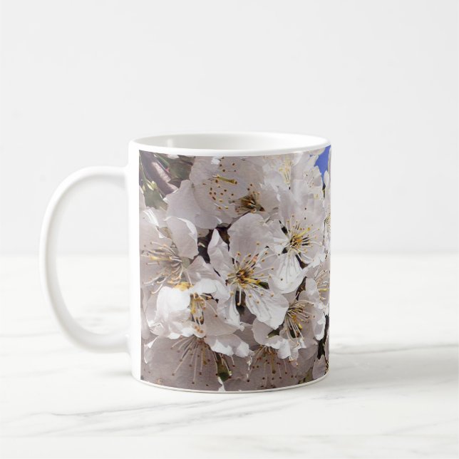 Körsbärsröd blommar. Glad påsk Kaffemugg (Vänster)