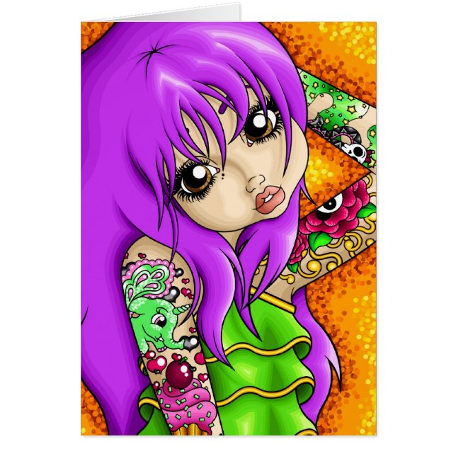 Körsbärsröd blommar hälsningskort (Framsidan)