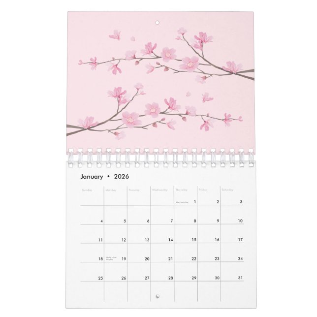 Körsbärsröd blommar kalender (Jan 2026)