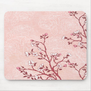 Körsbärsröd blommar Mousepad Musmatta