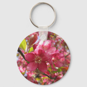 Körsbärsröd blommar nyckelring