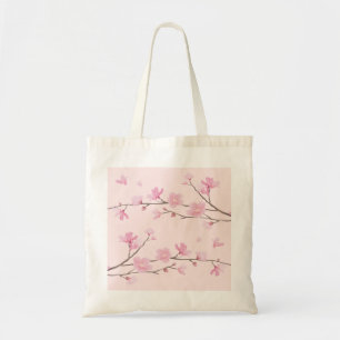 Körsbärsröd blommar - rosa tygkasse