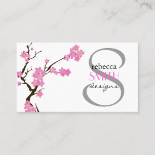 Körsbärsröd blommar, Sakura blommor - brun vit för Visitkort