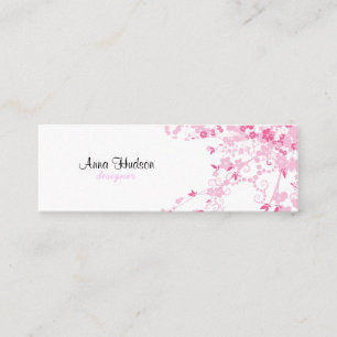 Körsbärsröd blommar, Sakura blommor - rosa vit Mini Visitkort