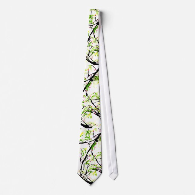 körsbärsröd blommar slips (Framsida)