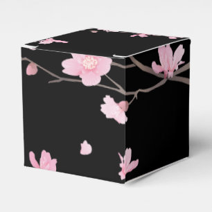 Körsbärsröd blommar - svart presentaskar