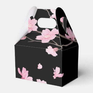 Körsbärsröd blommar - svart presentaskar