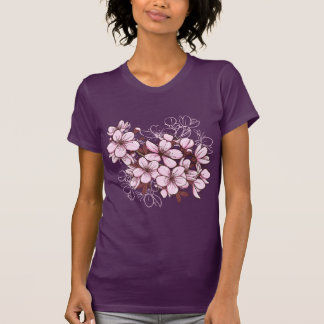 Körsbärsröd blommar t-shirt