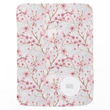 Körsbärsröd blommarbabyfilt