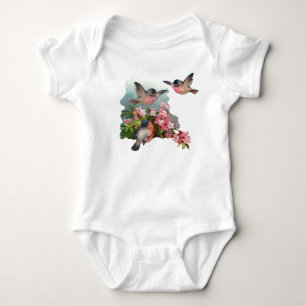 Körsbärsröd blommarbabyranka t-shirt