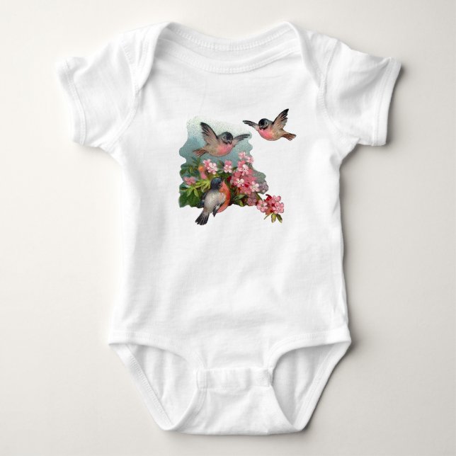 Körsbärsröd blommarbabyranka tröja (Framsida)