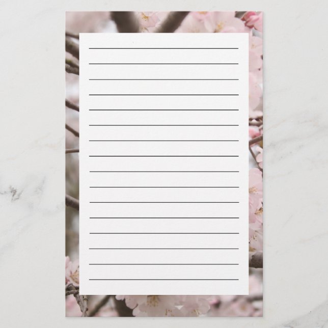 Körsbärsröd blommarbrevpapper brevpapper (Framsida)