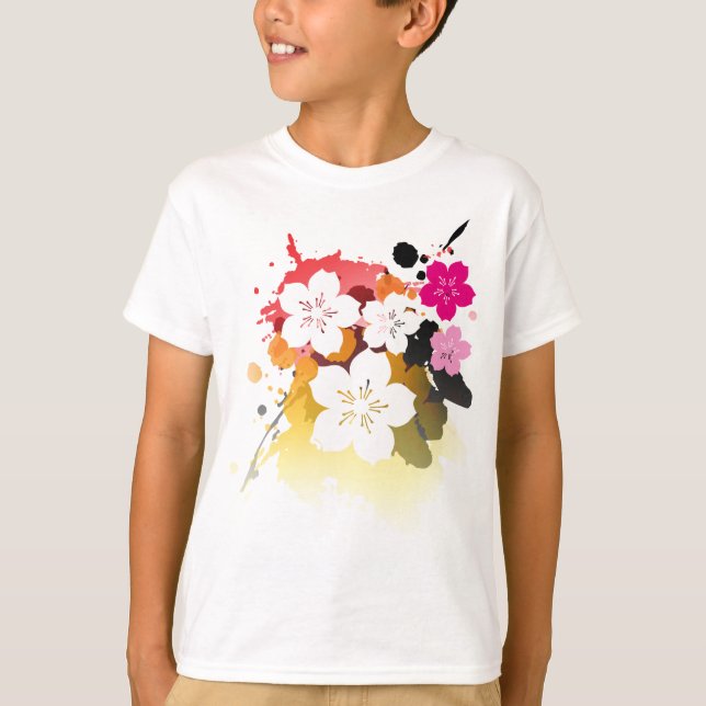 Körsbärsröd blommarfestival tee shirt (Framsida)
