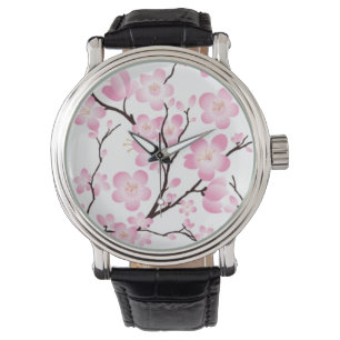 Körsbärsröd blommarklocka armbandsur